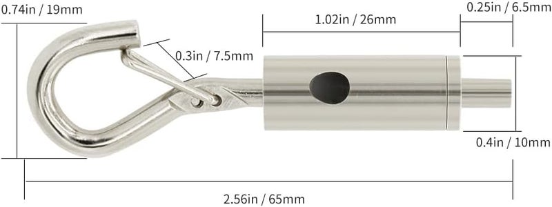 YQL Portable Hook & Eye Turnbuckle Tension for 1/16-3/32 Galvanized /304/316 Stainless Steel Cable Guide Wire Rope light hanging Suspension Accessories Pack-6 - Image 2